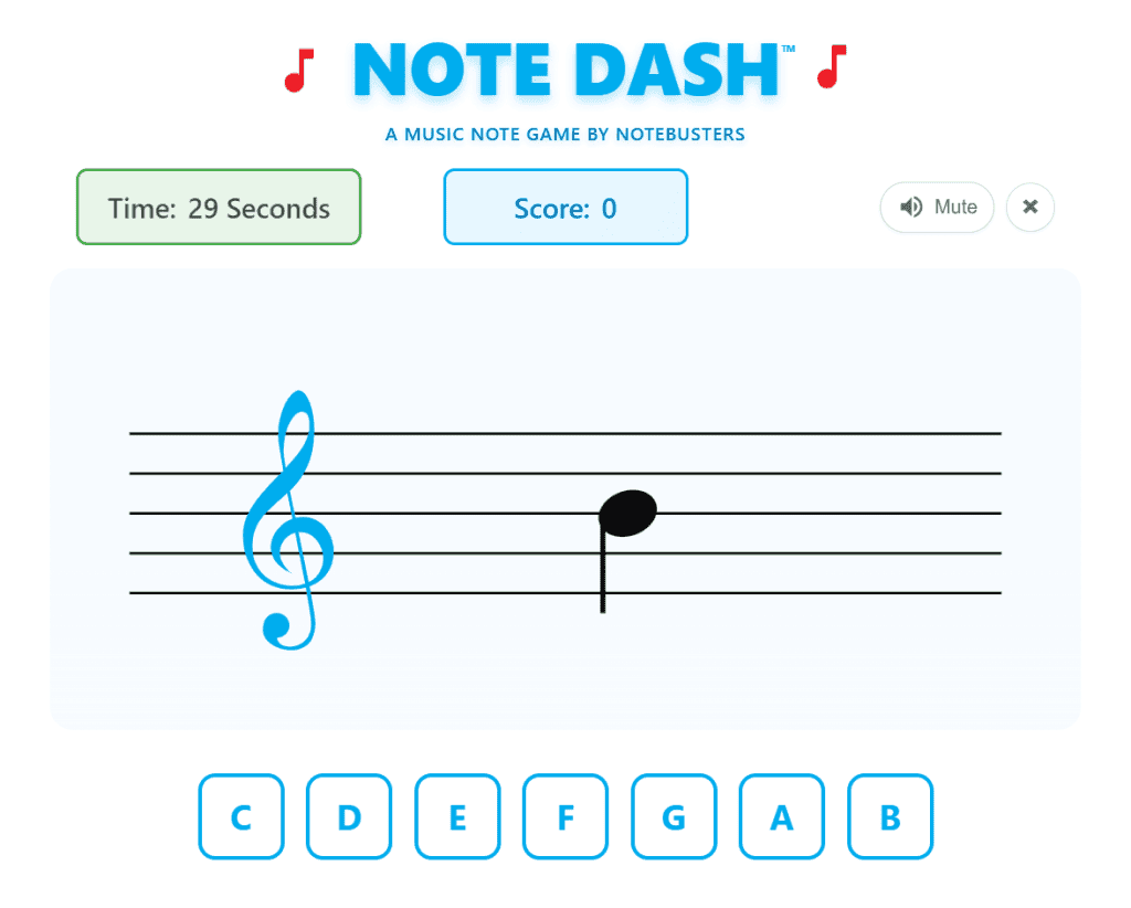Note Dash Note Reading Game